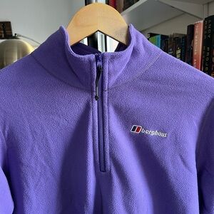 VINTAGE Berghaus Violet Cropped Quarter-Zip Fleece Pullover